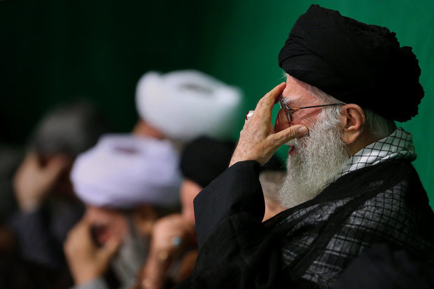 Ayatollah Khamenei attends a Muharram mourning ceremony on the night of Tasua