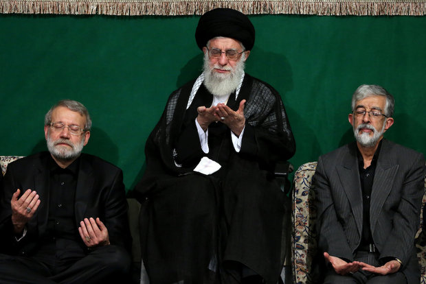 Ayatollah Khamenei attends a Muharram mourning ceremony on the night of Tasua