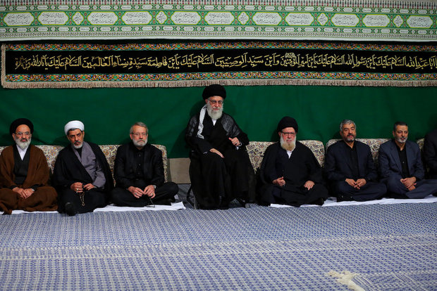 Ayatollah Khamenei attends a Muharram mourning ceremony on the night of Tasua