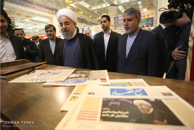 President Hassan Rouhani visits Press Exhibition
