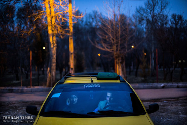 Hosseini and her husband, who is always accompanying her with his taxi, are asking for the address of one of her trainees.