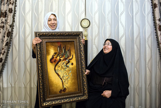 A tableau rug woven by one of Hosseini’s trainees