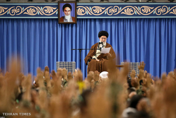 Basij commanders and forces meet with Ayatollah Khamenei