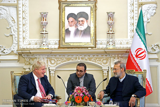 Iran's Larijani meets Boris Johnson