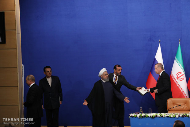 Press conference of Tehran Trilateral Summit on Syria