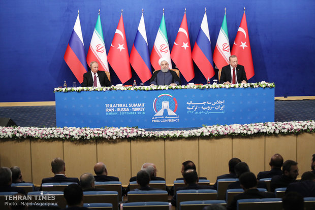 Press conference of Tehran Trilateral Summit on Syria