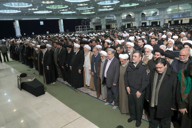 People, officials attend funeral service for Ayatollah Shahroudi