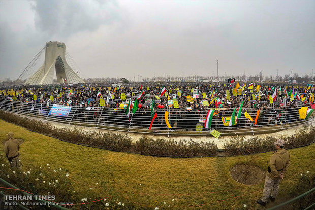 Rouhani addresses participants at Feb. 11 rallies