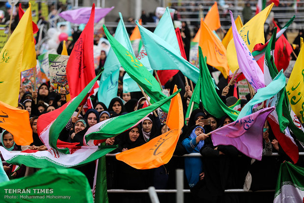 Rouhani addresses participants at Feb. 11 rallies