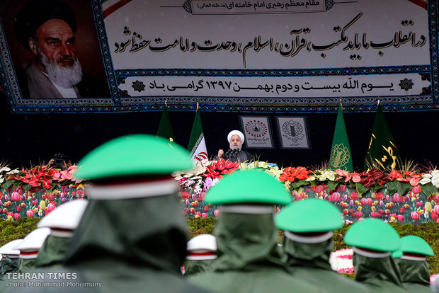 Rouhani addresses participants at Feb. 11 rallies