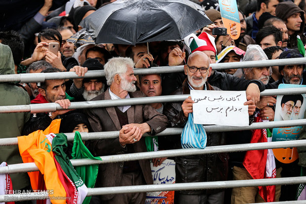 Rouhani addresses participants at Feb. 11 rallies