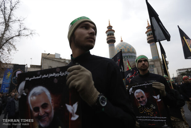 Thousands march in Tehran to commemorate martyrdom of top general Qassem Soleimani