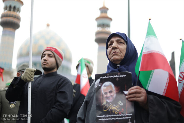 Thousands march in Tehran to commemorate martyrdom of top general Qassem Soleimani