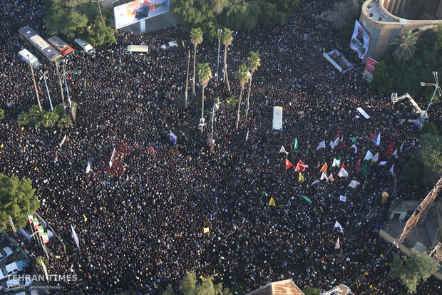 Funeral procession for martyrs Soleimani, al-Muhandis in Ahvaz