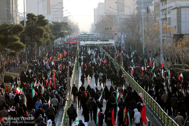 Packed crowds attend funeral procession of top military commander Qasem Soleimani in Tehran 
