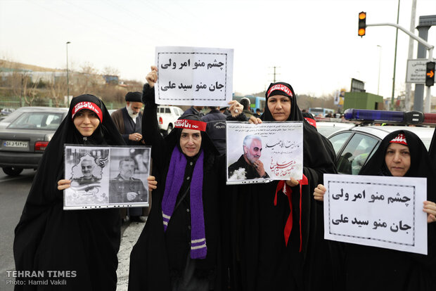 People come together for Tehran’s Friday prayers