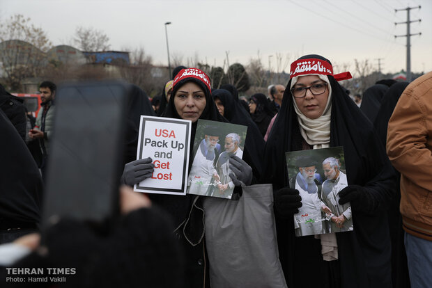People come together for Tehran’s Friday prayers