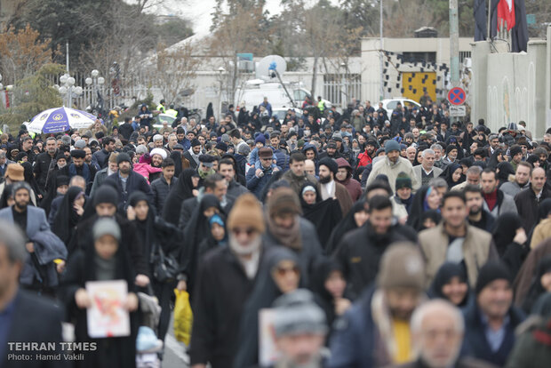 People come together for Tehran’s Friday prayers