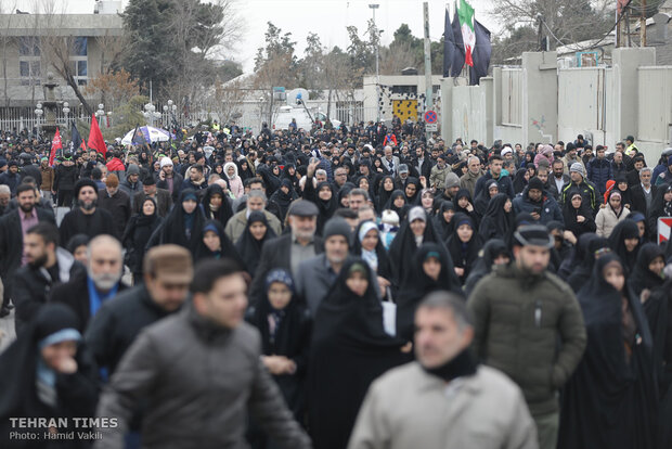 People come together for Tehran’s Friday prayers