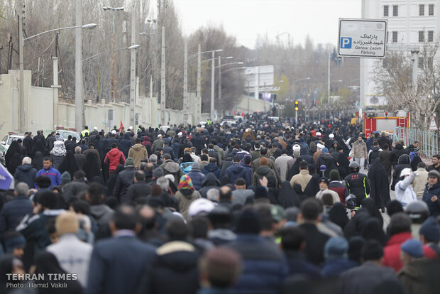 People come together for Tehran’s Friday prayers
