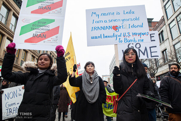 Protest in Montreal warning about U.S. threats of war on Iran