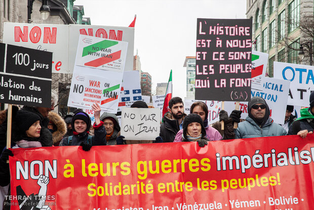 Protest in Montreal warning about U.S. threats of war on Iran