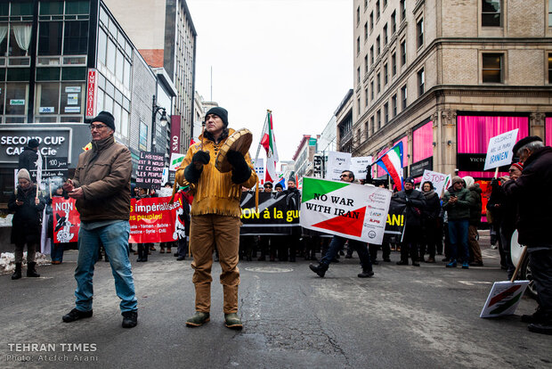 Protest in Montreal warning about U.S. threats of war on Iran