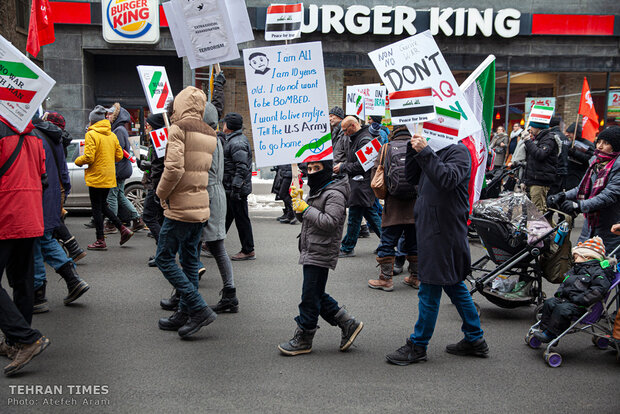 Protest in Montreal warning about U.S. threats of war on Iran