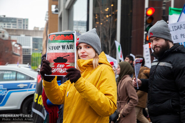Protest in Montreal warning about U.S. threats of war on Iran