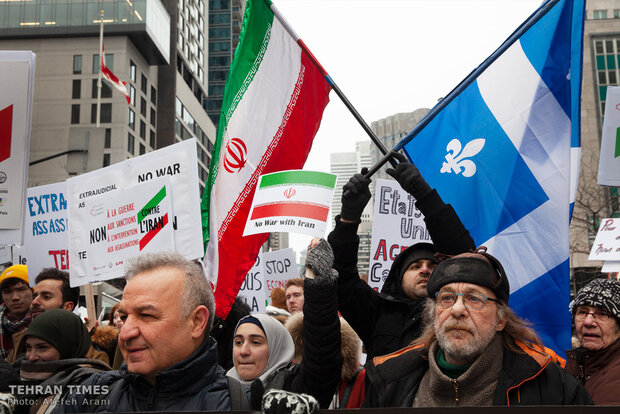 Protest in Montreal warning about U.S. threats of war on Iran