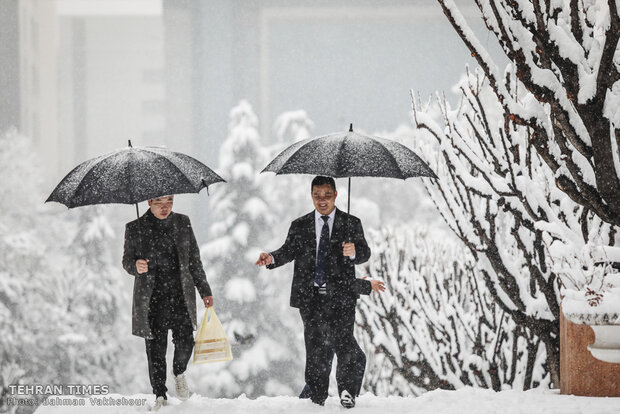 Snow blankets the Iranian capital