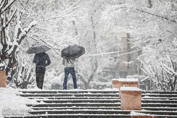 Snow blankets the Iranian capital