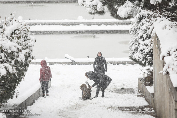Snow blankets the Iranian capital