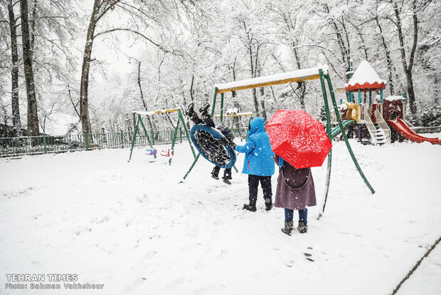 Snow blankets the Iranian capital