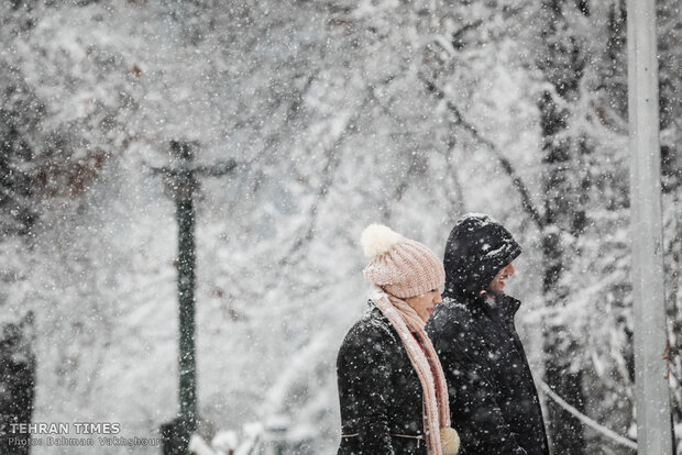 Snow blankets the Iranian capital