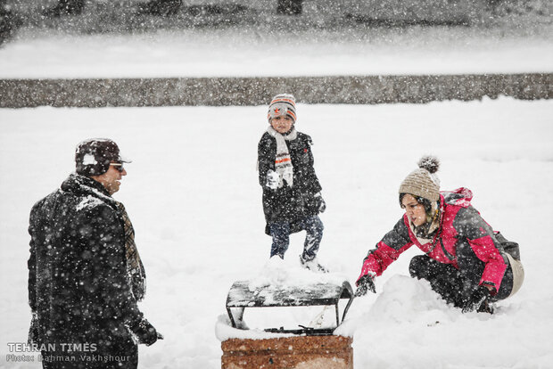 Snow blankets the Iranian capital