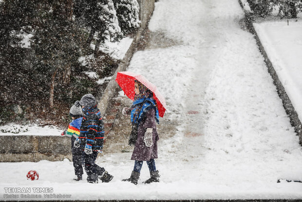 Snow blankets the Iranian capital