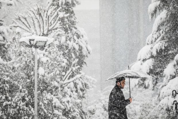 Snow blankets the Iranian capital