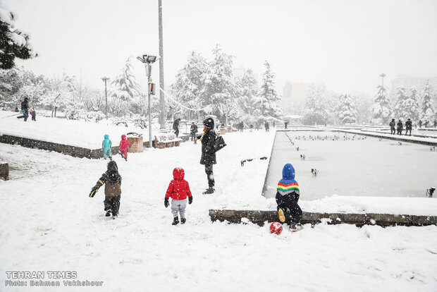 Snow blankets the Iranian capital