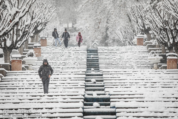 Snow blankets the Iranian capital