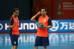 تمرین تیم ملی فوتسال ایران - محمد هاشم زاده و سیدمحمد ناظم الشریعه