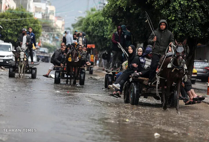 Harsh weather adds to hardships for Palestinians displaced by war