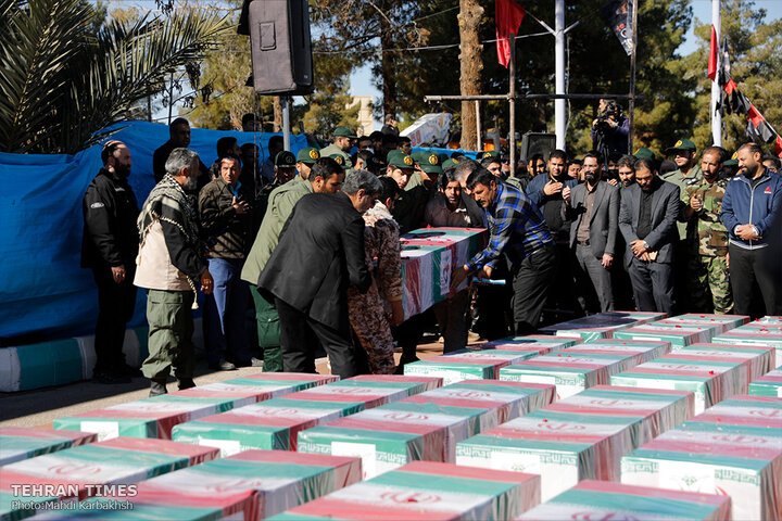 Farewell ceremony and burial for Kerman martyrs