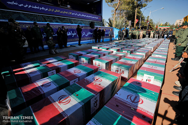 Farewell ceremony and burial for Kerman martyrs