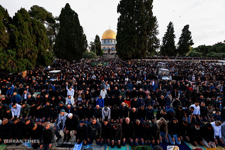 Prayers for Gaza: Palestinians mark sombre Eid at Al-Aqsa Mosque