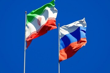 Iran Russia flags