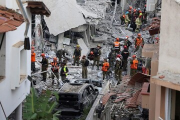 airstrike aftermath in Tel Aviv