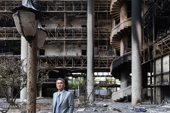 Foreign ambassadors tour IRIB building damaged in Israeli airstrikes