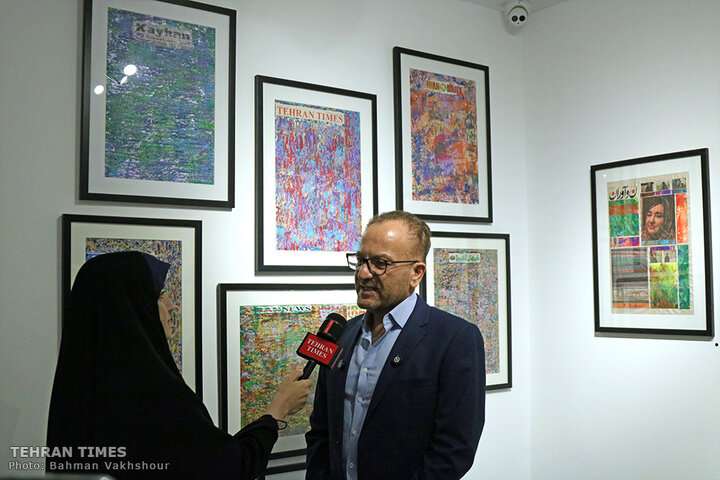 Painting on the news: Iranian artist turns newspapers into art