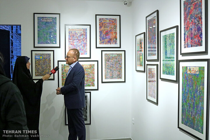 Painting on the news: Iranian artist turns newspapers into art